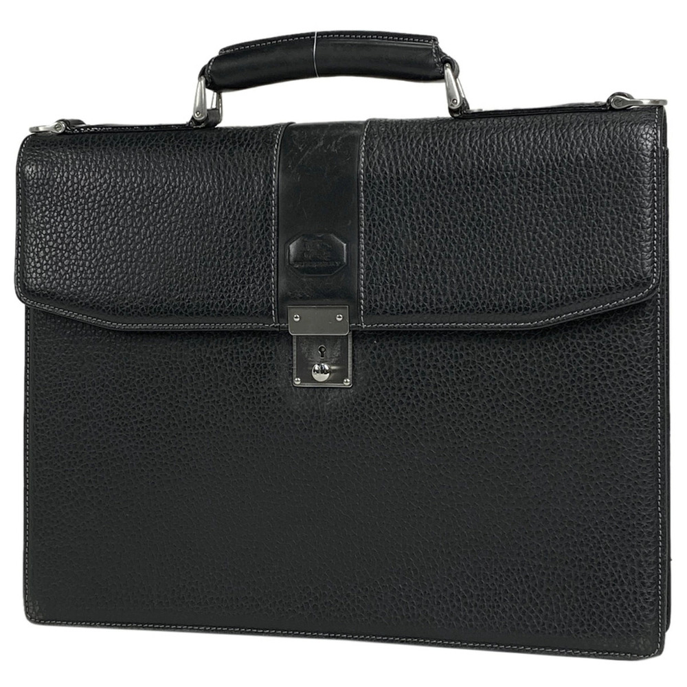 Burberry logo business bag shoulder handbag leather black